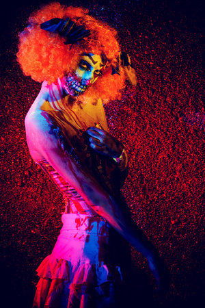 Bloody scary clown. Halloween. Horror.の写真素材