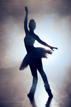 Art concept. Silhouette of a dancing ballerina.