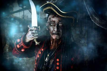 Pirate a drowned man, Hellraiser. Fantasy and adventure. Halloween.の写真素材