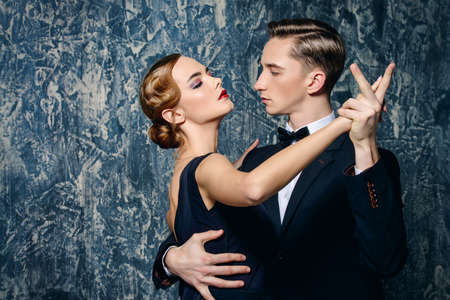 Beautiful passionate dancers dancing tango.の写真素材