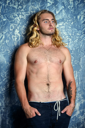 Portrait of a strong healthy handsome athletic man. Male beauty concept. Fitness, bodybuilding.?の写真素材