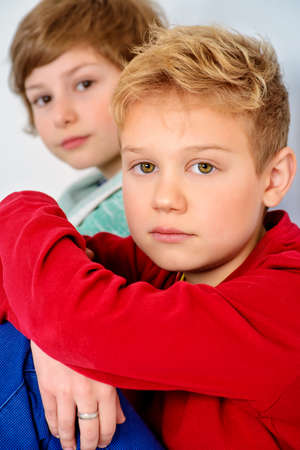 Happy joyful children having fun together. Children's fashion. Education. Happiness, activity and child concept.の写真素材