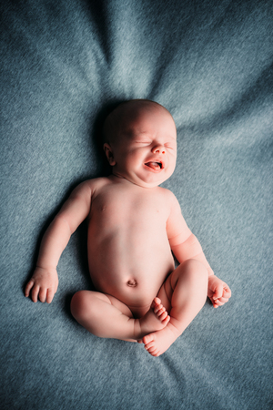 Portrait of a lovely sleeping newborn baby. Baby care, Healthcare.の写真素材