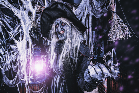Scary wizard. Halloween. Horror film.の写真素材