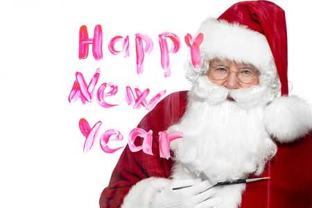 A close up portrait of Santa Claus. Merry Christmas and Happy New Year!の写真素材