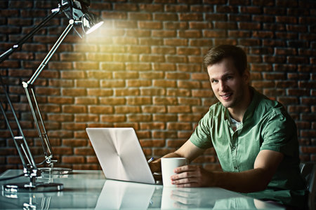 A man at office. Work and business. Workplace.の写真素材