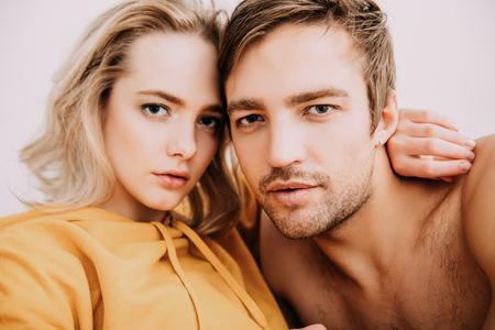Two young people in love are hugging. Love affair, beauty.の写真素材