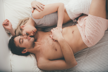 Two young people in love are hugging. Love affair, beauty.の写真素材