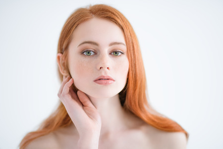 A close up portrait of a lovely mysterious girl. Beauty, cosmetics.の写真素材