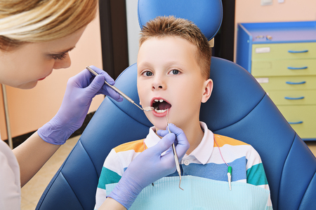 A cabinet of a dentist. treatment, medicine, hospital.の写真素材