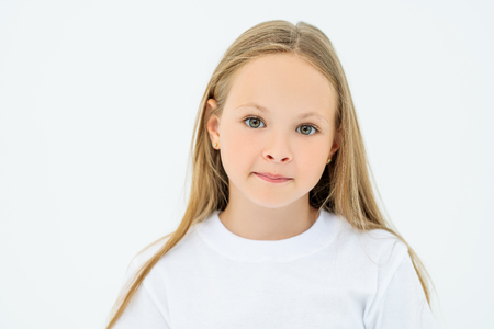 A portrait of a young pretty girl. Beauty, casual fashion.の写真素材