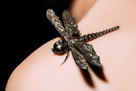 A close up portrait of a beautiful young woman posing in the studio over the black background. Beauty, cosmetics, skincare.の写真素材