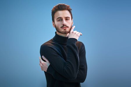 Portrait of a handsome young man. Men's beauty. Studio shot.の写真素材