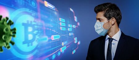 COVID-19. The impact of coronavirus on the global economy. Business expert analyzes the situation in the financial market.の写真素材