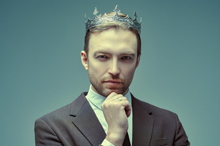 The concept of success. Portrait of a handsome well-groomed mature man dressed in a business suit...