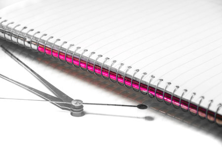 Time to study and learn  Clock and Notebook together to show the concept  の写真素材