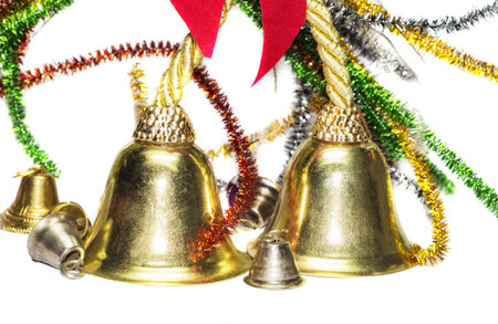 Christmas decoration material having big and small bells along with the wireframes. 