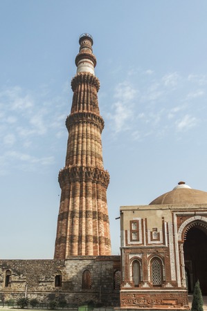 Qutub minar view from southern direction and leading entry from the side gate. の写真素材