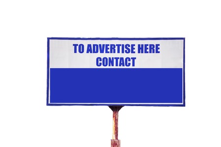 Billboard with space for message in blue.の写真素材