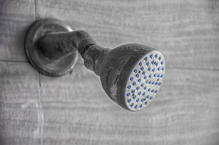 Old shower head and is not used any more. の写真素材