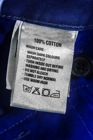 Washing and wash care instructions for the clothes.の写真素材