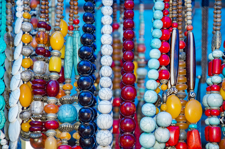 Tantra beaded garlands on saleの写真素材