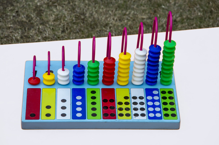 Special abacus counting machine of numbers.の写真素材