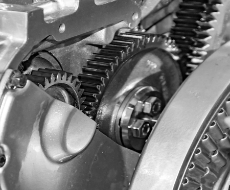Hidden parts of car engine and inside the engine.の写真素材