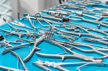 Various type of surgical tools for operation.