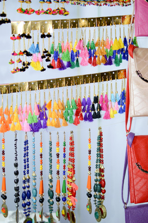 Decoration items for home and fashion products on saleの写真素材