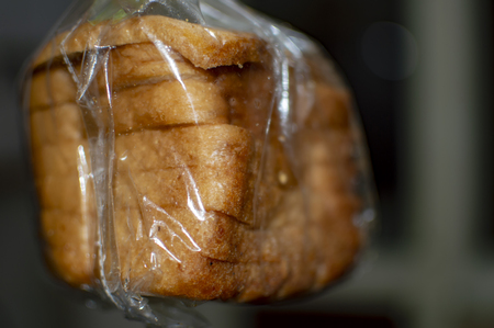 Packaged bread packet for sale and ready to be eatenの写真素材