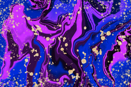 Abstract lines and areas of various colors. Alcohol ink fluid abstract texture fluid art with gold...