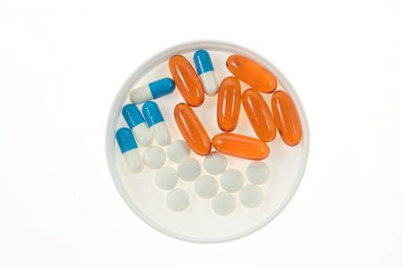 An assortment of pills and vitaminsの写真素材
