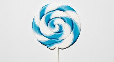 Lollipop in the form of a spiral on a white backgroundの素材