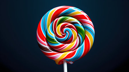 Colorful lollipop on a dark background. 3d renderingの素材