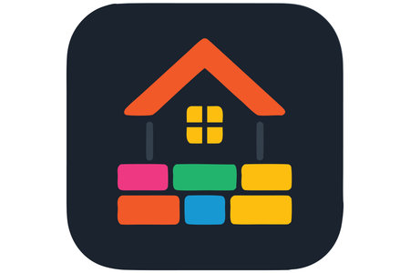 House with a brick wall icon. Flat design. Vector illustration.のイラスト素材