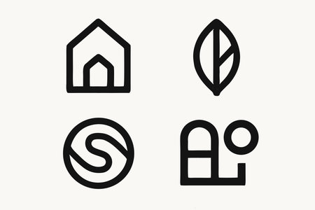 Set of Eco house icons. Vector illustration. Black and white.のイラスト素材