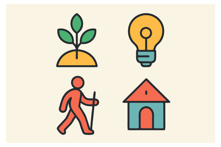 Ecology icons set. Outline pictogram for web and mobileのイラスト素材