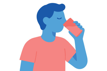 Man drinking coffee design, Drink breakfast beverage shop morning store aroma and caffeine theme Vector illustrationのイラスト素材