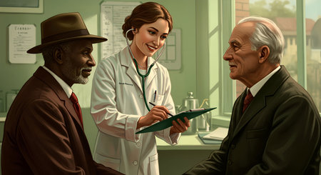 Doctor and patient in the office. Medicine and health care concept.の素材