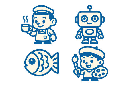 Cute little boy and robot vector illustration. Funny cartoon character.のイラスト素材