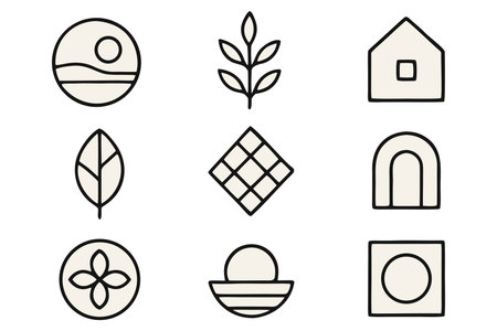 Set of simple icons for natural products. Outline vector illustration.のイラスト素材