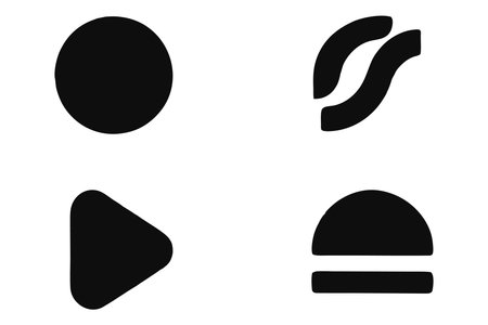 Set of black play icons. Vector illustration isolated on white background.のイラスト素材