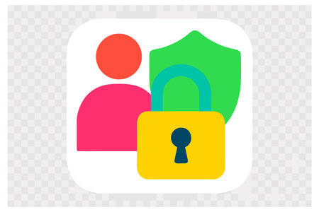 Vector icon of user silhouette with padlock. Flat design style.のイラスト素材