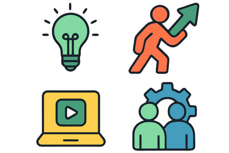 Set of icons for web and mobile applications. Vector illustration in flat design.のイラスト素材