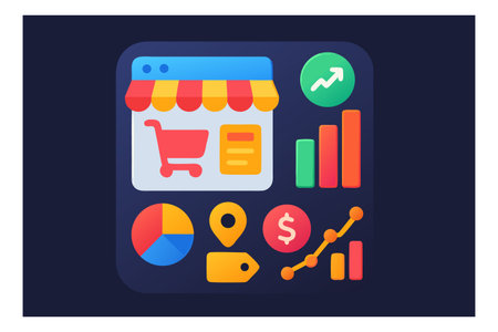 Flat design modern vector illustration concept of online shopping and e-commerce.のイラスト素材