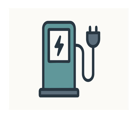 Electric car charging station icon. Flat illustration of electric car charging station icon for web designのイラスト素材