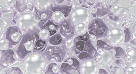 Abstract background with spheres. 3d rendering, 3d illustration.の素材