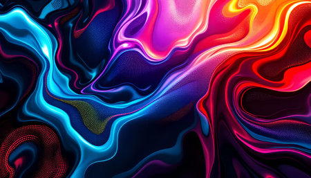 abstract colorful background with smooth lines and waves. 3d renderingの素材