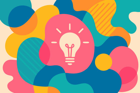 Light bulb on colorful background. Vector illustration in flat design style.のイラスト素材